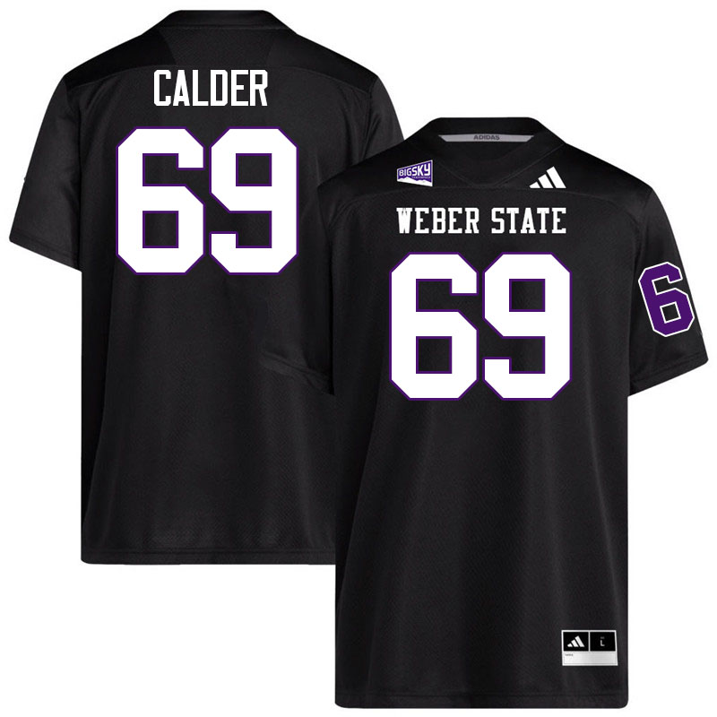 Weber State Wildcats #69 Sloan Calder College Football Jerseys,Uniforms Stitched-Black